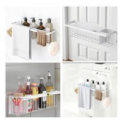 【新品】浴室用ラック マグネット 収納ラック 強力 キッチン冷蔵庫サイドラック ホワイトの画像