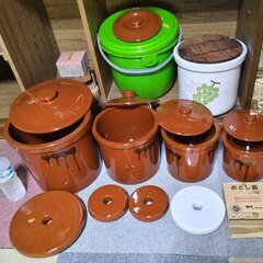 逗子 漬物容器 壺 蓋付 陶器 漬物樽 つけもの容器 漬け物容器 漬物 漬け物 つけもの 容器 保存 ぬか漬け 漬けもの 漬物器 かめ 壺 保存容器 梅酒 ピクルス シソジュース ピン 瓶 ぬか漬け 大根 きゅうり なす たくあん しば漬け おとし蓋 漬物石 重しの画像