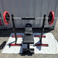 アイロテック ベンチプレスセット バーベル40kg/スクワットスタンド/アジャスタブルベンチの画像