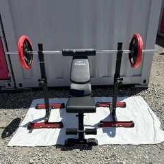アイロテック ベンチプレスセット バーベル40kg/スクワットスタンド/アジャスタブルベンチの画像