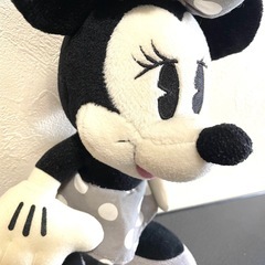 Disney ミニー ぬいぐるみ 35cm モノクロ グレー×ブラック ミニーマウス ミニーちゃんの画像
