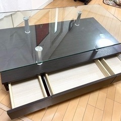 ガラステーブル　ローテーブルの画像
