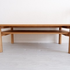 無印良品【木製ローテーブル・オーク材】幅１１０×奥行５５×高さ３５ｃｍの画像