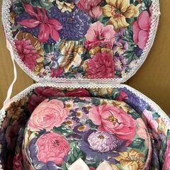【ジモティ割】フラワープリント小物入れ 大小2個セット(ID: ＠１５）の画像