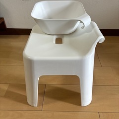 山崎実業　湯おけ椅子セットの画像
