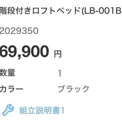 【写真は後日】ロフトベッド ニトリの画像