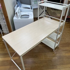 激安!! 山善 ラック付きデスク システムデスクの画像