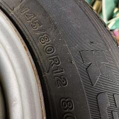 軽トラ外し　ハイゼット純正ホイールタイヤセット　145/80R12の画像