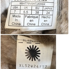 1000円/UGG/アグ/ムートンブーツ/1013428/グレー/ボア/24㎝/9761-09の画像