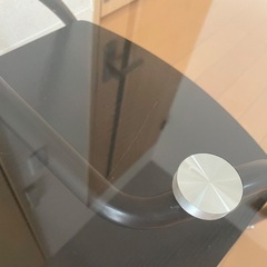 ニトリ　ガラステーブル　ブラックの画像