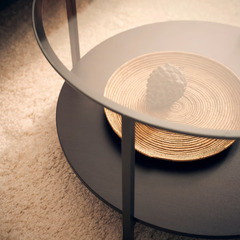 IKEA ガラス コーヒーテーブル 直径75cmの画像