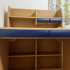 学習机とイス 青の画像