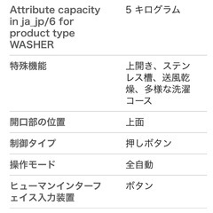 パナソニック NA-F50B11の画像