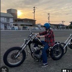 チョッパーカスタムmc13 リジッドフレーム　ワンオフマフラー！の画像