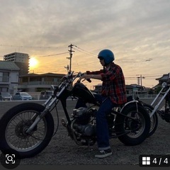 チョッパーカスタムmc13 リジッドフレーム　ワンオフマフラー！の画像