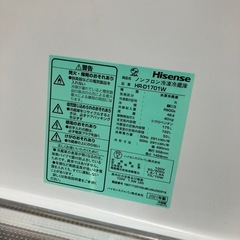 【取りに来られる方限定！！】Hisense 2021年製　2ドア冷蔵庫の画像