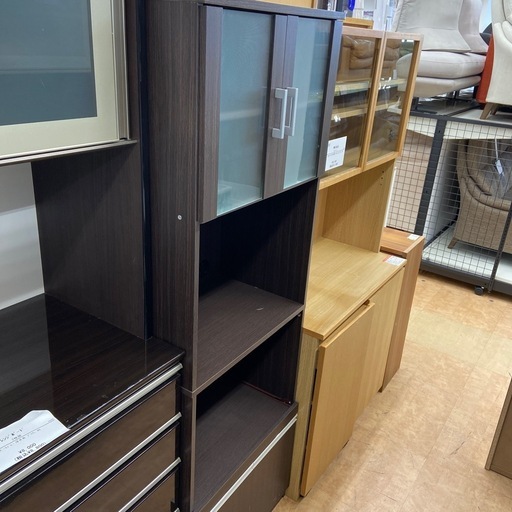 レンジボード　2枚扉　ブラウン