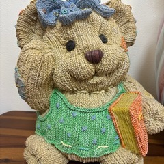 ★無料・差し上げます★大きな花瓶＋クマの置物セットの画像