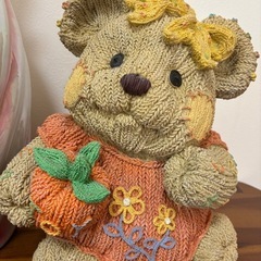 ★無料・差し上げます★大きな花瓶＋クマの置物セットの画像