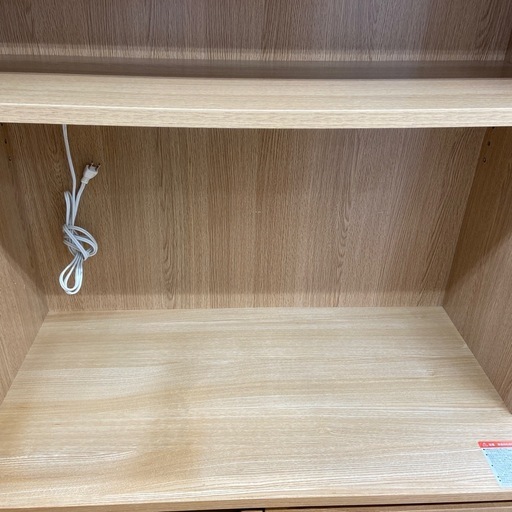 無印良品　レンジボード　2枚スライド扉　タモ材　ライトブラウン