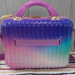 ミニトランクケース ルナルクス 幅30㎝ キャリーオンケース パープル×ピンク ショルダーバッグ 西岡店の画像