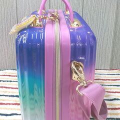 ミニトランクケース ルナルクス 幅30㎝ キャリーオンケース パープル×ピンク ショルダーバッグ 西岡店の画像