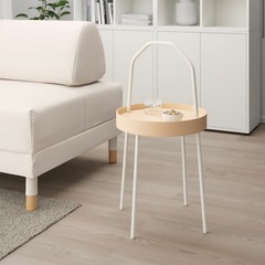 新品未開封◇IKEA サイドテーブル | ホワイト |直径38cm | 工具ネジ不要 の画像