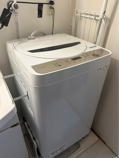 シャープ SHARP 全自動洗濯機ES-GE6E 美品　2021年製　ホワイト　ホース付き 