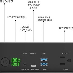 Krisdonia ポータブル電源 80000mAh AC出力対応 296Wh の画像