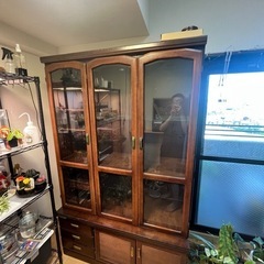 ②引き取り限定　岩手住み　ジモティー　昭和初期　無垢材　ガラスキャビネット　本棚 ②引き取り限定 岩手住み ジモティー 昭和初期 無垢材 ガラス