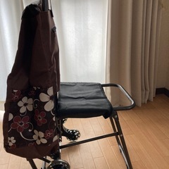 お値下げしました！3輪ショッピングカート　椅子付き　キャリーカート新品、未使用の画像