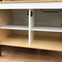 ★リユースのサカイ春日部店★KJ11043 IKEA おままごとキッチン ナチュラル/ホワイト H104×W72×D40 クリーニング済みの画像
