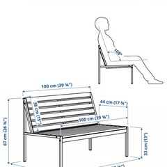 IKEA ヨルペン　屋外ベンチの画像