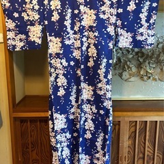 【レディース浴衣】綿100％ 身丈163cm 裄丈67cm 袖丈49cm（152〜167cm対応）の画像