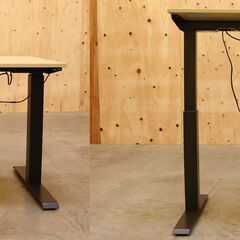 ≪zyb2357ジ≫ 関家具 電動昇降デスク HOP② 幅約113.1㎝/高さ約71～114.3㎝ ナチュラル テーブル/机 中古家具/宮城県仙台市 70620-16の画像