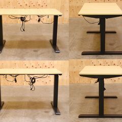 ≪zyb2357ジ≫ 関家具 電動昇降デスク HOP② 幅約113.1㎝/高さ約71～114.3㎝ ナチュラル テーブル/机 中古家具/宮城県仙台市 70620-16の画像