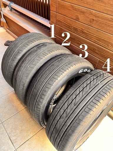 NASCARタイヤ(215/65R16)4本・ハイエース、キャラバン、ホワイトレター