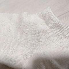 新品 ショート ソックス ホワイト 透かしダイヤ柄 白 靴下 夏 くるぶし の画像