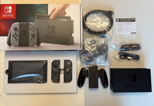 去年購入数回使用美品！Nintendo Switch箱付き本体 ✓【箱あり】Nintendo Switch本体一式 付属品完備グレー セット