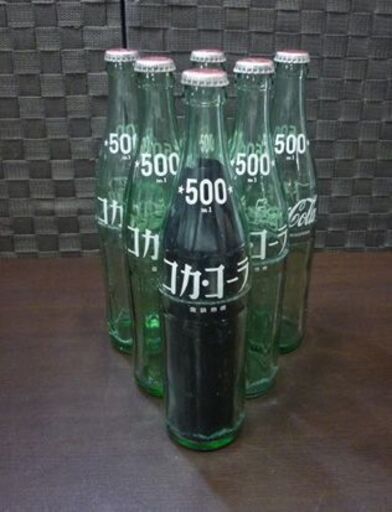 昭和レトロ Coca-Cola 500ml ディスプレイボトル 王冠付き 6本セット コカ・コーラ 空瓶 インテリア雑貨 オブジェ 札幌市東区 新道東店