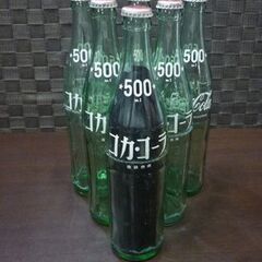 昭和レトロ Coca-Cola 500ml ディスプレイボトル 王冠付き 6本セット コカ・コーラ 空瓶 インテリア雑貨 オブジェ 札幌市東区 新道東店の画像