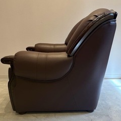 昭和レトロ　ヴィンテージ　シングルソファ　レザーソファの画像