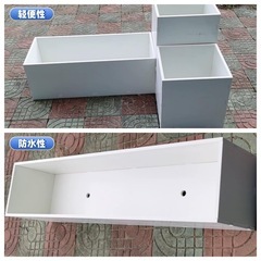 プランター スクエアプランター 長さ80x幅24x高さ24cm 組み立て簡単 ガーデニング 屋外 室内 ホワイトの画像