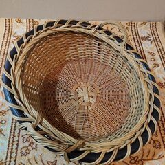 無料【籐のカゴ】美品／特大サイズの画像