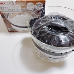 【新品未使用】HARIO ガラスのレンジご飯釜1～２合　 の画像