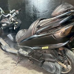 ★支払総額5.5万円★関東圏内即日配送可能！全車走行テスト済みです！ ヤマハ マジェスティC 黒 SG03J LEDヘッドライト！ 社外ハンドル！ エナメルシート！ 社外マフラー！ タンデムシート！ スモークテール！の画像