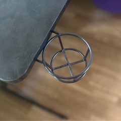 L字デスク 黒 赤の画像