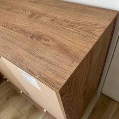 【美品】 LOWYA　ラタン調キャビネット リビングボード  の画像