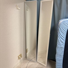 【8月10日処分　御連絡お早めに 】姿見　鏡　全身ミラー　白2つセットの画像