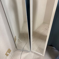 【8月10日処分　御連絡お早めに 】姿見　鏡　全身ミラー　白2つセットの画像